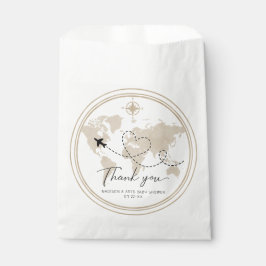 Papel Bolsa de Baby Shower de viajes - Mapa de agradecim