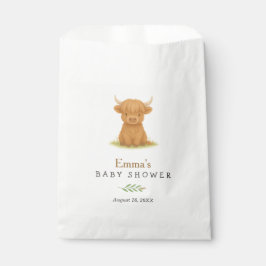 Papel Bolsa de Baby Shower Highland Cow