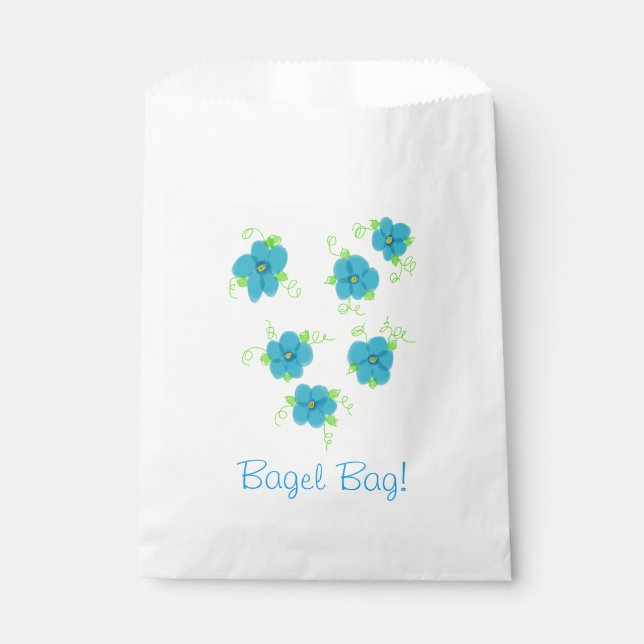 Papel Bolsa de Bagel floral azul (Anverso)