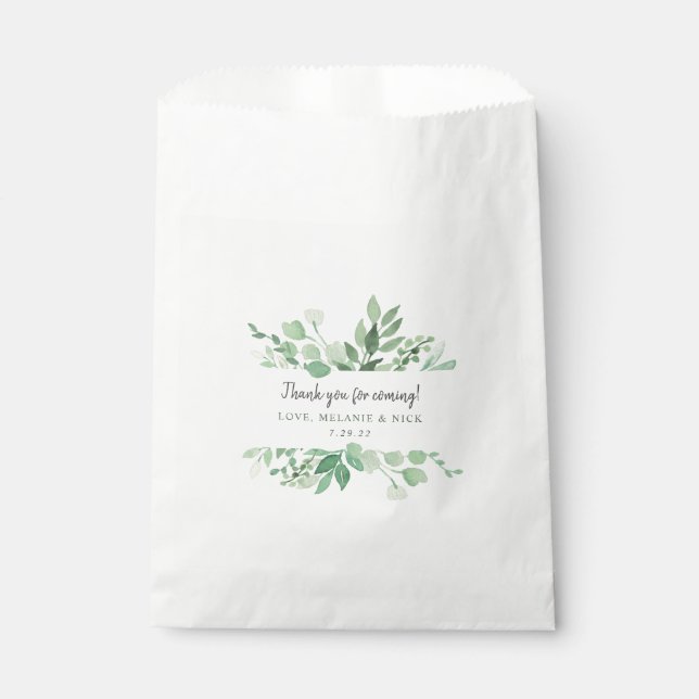 Papel Bolsa de bienvenida de bodas de la frondosa vegeta (Anverso)