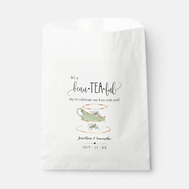 Papel Bolsa de boda de eucalipto Bags verde (Anverso)