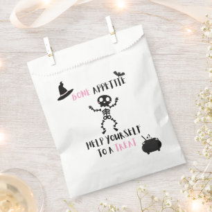 Papel Bolsa de botín de hueso de halloween con apetito d