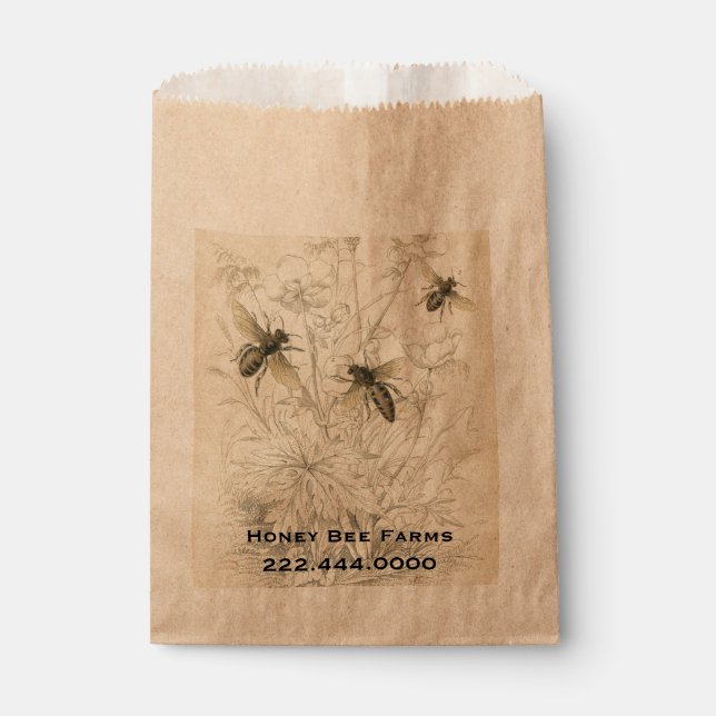 Papel Bolsa de comida de negocios de miel de abejas vene (Anverso)