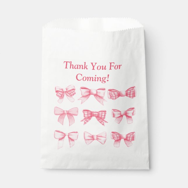 Papel Bolsa de Cumpleaños con Lazo Rosa Pastel (Anverso)