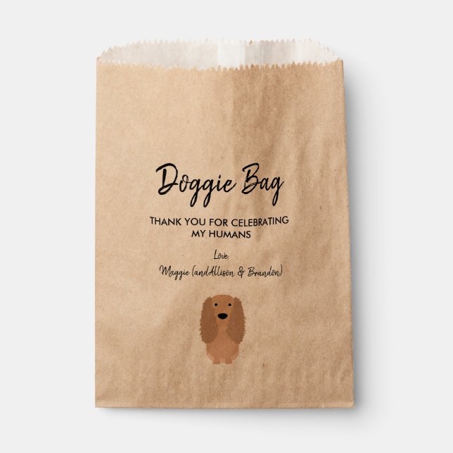 Papel Bolsa de doggie de Cocker Spaniel para Bodas, bols (Anverso)