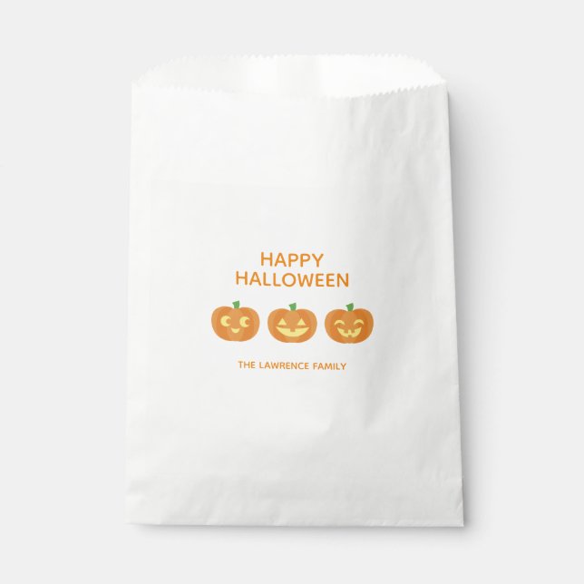 Papel Bolsa de dulces de Jack 'o Lantern sonriente de Ha (Anverso)
