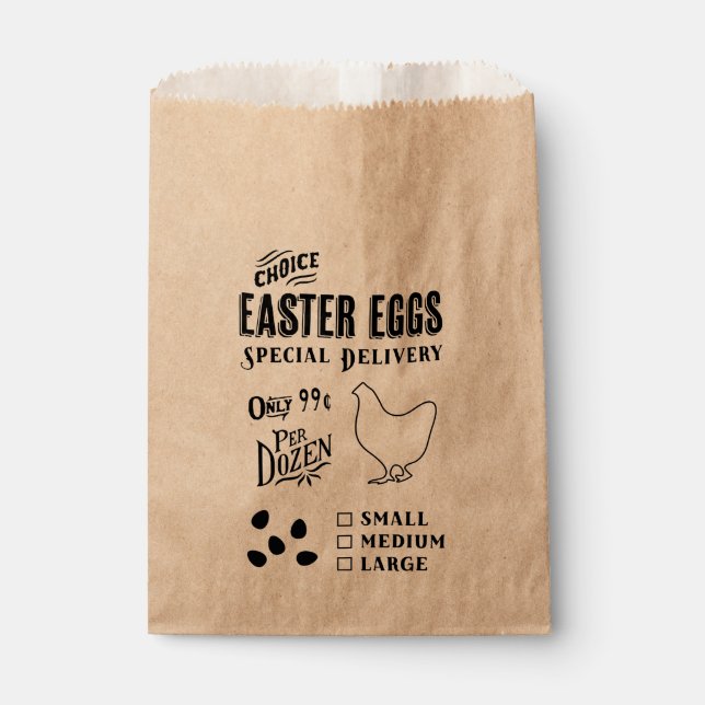 Papel Bolsa de entrega de huevos de Pascua, estilo de co (Anverso)