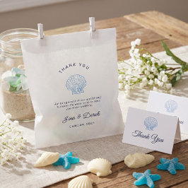 Papel Bolsa de Favor Azul de Agradecimiento para Boda de