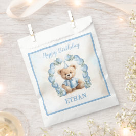 Papel Bolsa de Favor Azul de Niño de Nacimiento de Oso d