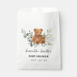 Papel Bolsa de Favor Baby Shower Bear Eucalyptus Greener