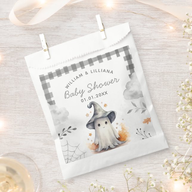 Papel Bolsa de Favor Baby Shower Ghost de Halloween (Cortado)