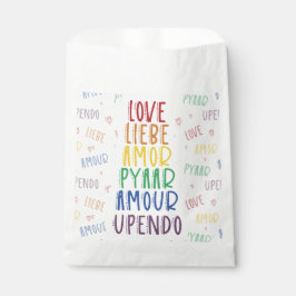 Papel Bolsa de Favor Blanco Arcoíris de Amor en Muchos I