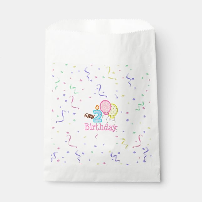 Papel Bolsa de Favor Blanco/Mi segundo cumpleaños con Co (Anverso)
