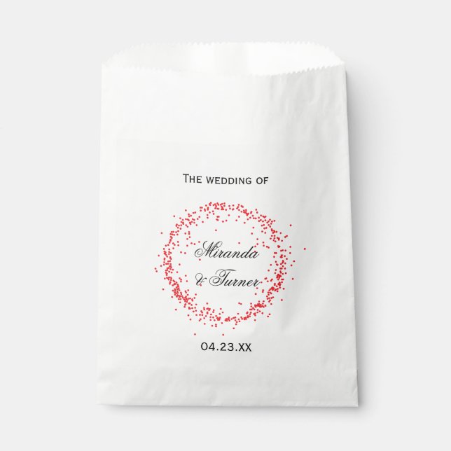 Papel Bolsa de Favor - Boda de Confeti Rojo (Anverso)