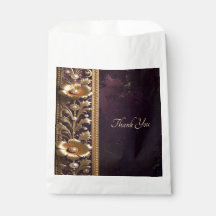 Bolsa de Favor con Adorno Floral Dorado y Perlas
