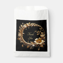 Papel Bolsa de Favor con Marco Adornado Floral Dorado