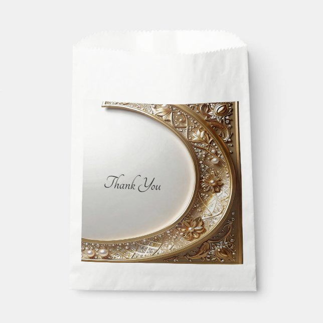 Papel Bolsa de Favor con Marco Dorado Ornamentado (Anverso)