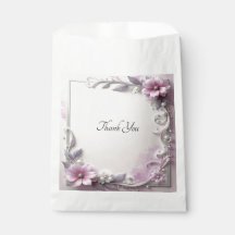 Bolsa de Favor con Marco Floral Rosa