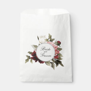 Papel Bolsa de Favor con Ramo de Peonías Burgundy y Blus