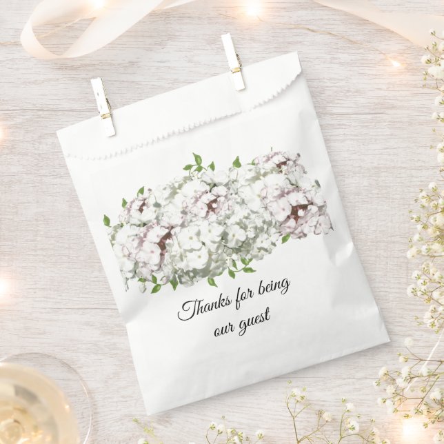 Papel Bolsa de Favor con Ramo Floral Blanco Mixto (Cortado)