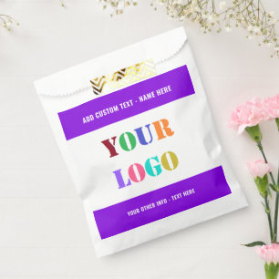 Papel Bolsa de Favor con Texto de Logo o Foto Personaliz