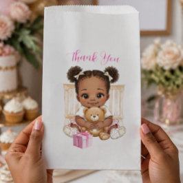 Papel Bolsa de Favor de Agradecimiento para Bebé Afroame