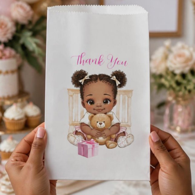 Papel Bolsa de Favor de Agradecimiento para Bebé Afroame (Subido por el creador)