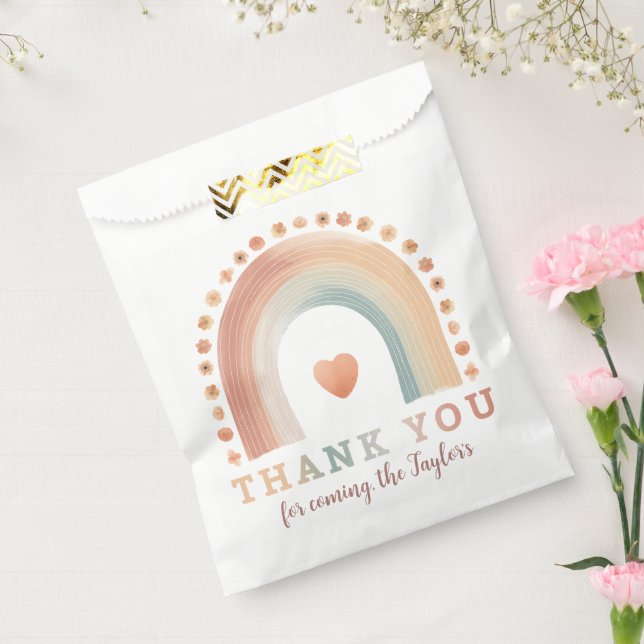 Papel Bolsa De Favor De Baby Shower En El Arcoiris Boho  (Sellado)