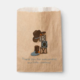 Papel Bolsa de Favor de Baby Shower para Cowboy Occident
