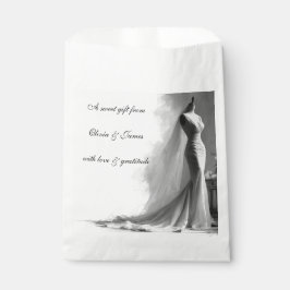 Papel Bolsa de Favor de Boda Boceto Romántico Nupcial
