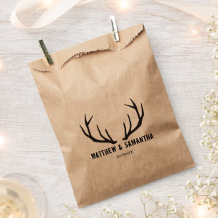 Papel Bolsa de Favor de Boda   Ciervo Rústico