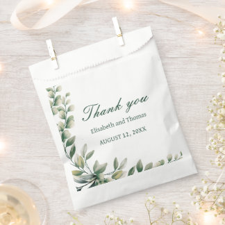Papel Bolsa de favor de boda de hojas de eucalipto
