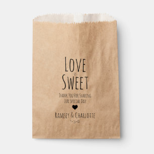 Papel Bolsa de Favor de Boda El Amor Es Dulce