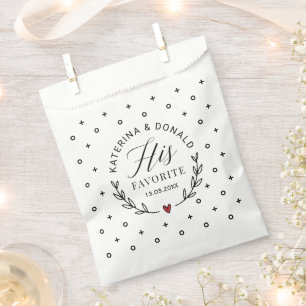 Papel Bolsa de Favor de Boda Elegante de Medianoche