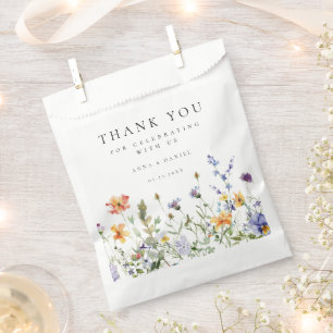Papel Bolsa de Favor de Boda en el Jardín de Flores Silv
