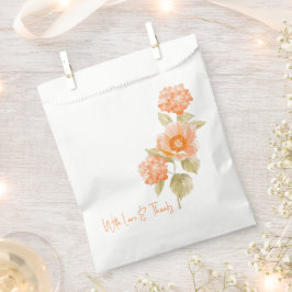 Papel Bolsa de Favor de Boda Floral Naranja