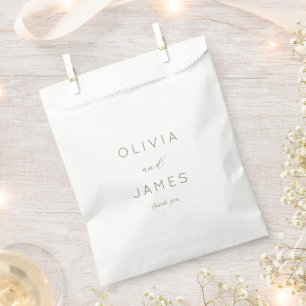 Papel Bolsa de Favor de Boda Minimalista Gris Elegante