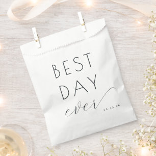Papel Bolsa de Favor de Boda Minimalista Negra Optimista