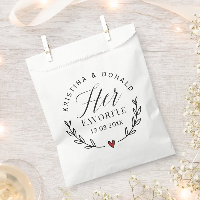Papel Bolsa de Favor de Boda Su Favorita (Cortado)
