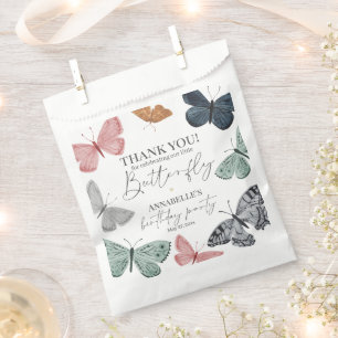 Papel Bolsa de Favor de Boho Butterfly Birthday Party