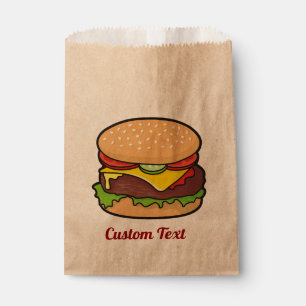 Papel Bolsa de Favor de Cheeseburger