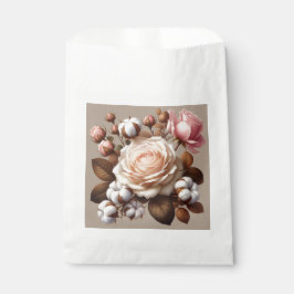 Papel Bolsa de favor de compra floral de flores rosas ro