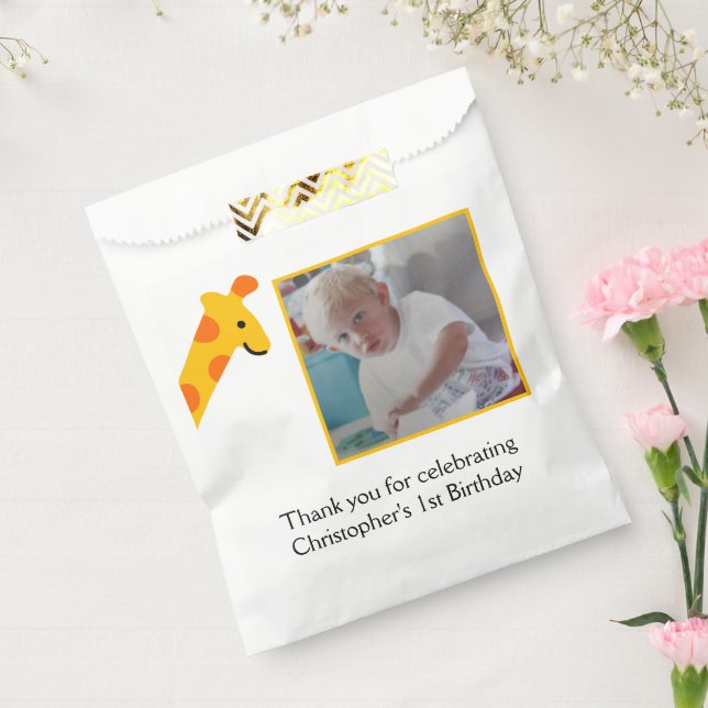 Papel Bolsa de Favor de Cumpleaños 1 Amarillo Naranja Fo (Sellado)