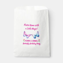 Bolsa de Favor de Cumpleaños de Mariposa Gemelas