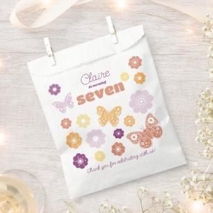Papel Bolsa de Favor de Cumpleaños Gracias Mariposa Retr