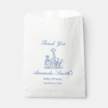 Bolsa de Favor de Cumpleaños Safari Toile Azul Beb