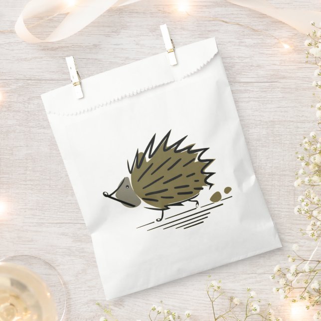 Papel Bolsa de Favor de Cute Hedgehog (Cortado)