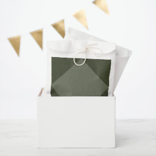 Papel Bolsa de Favor de Diamante de Musgo Verde Opaco