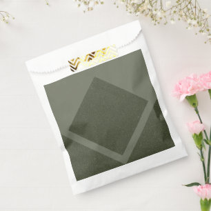Papel Bolsa de Favor de Diamante Verde Musgo Moderno