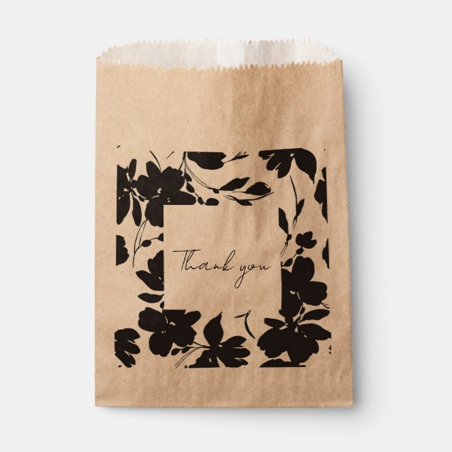 Papel Bolsa de favor de diseño floral (Anverso)